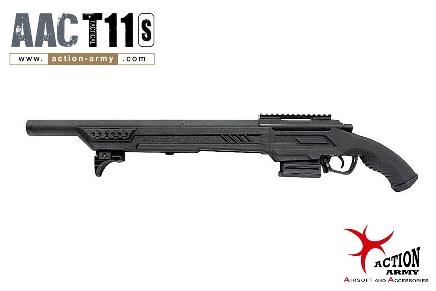 AAC T11S(黑)短版狙击枪-Sniper Rifle手拉狙击枪-生存游戏狙击枪图1