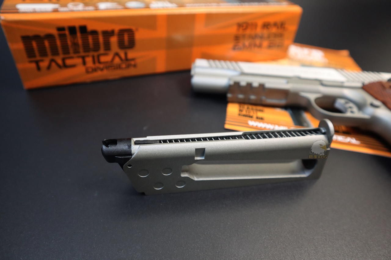 KWC MILBRO 1911鱼骨版银色CO2枪-1911经典战术手枪图3