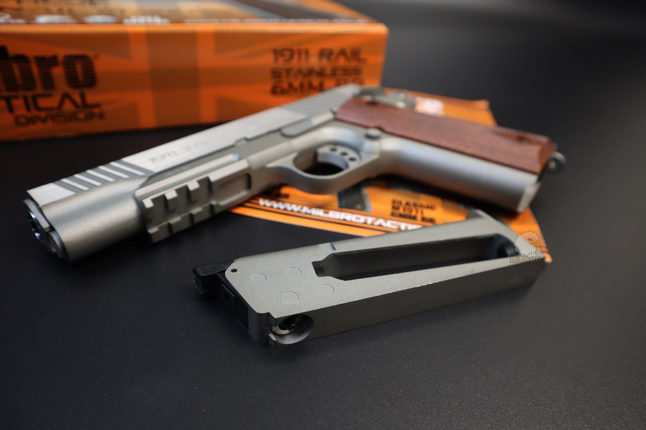 KWC MILBRO 1911鱼骨版银色CO2枪-1911经典战术手枪图4