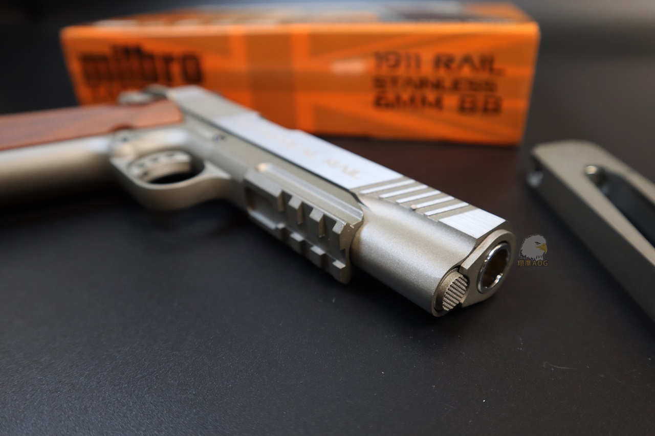 KWC MILBRO 1911鱼骨版银色CO2枪-1911经典战术手枪图5