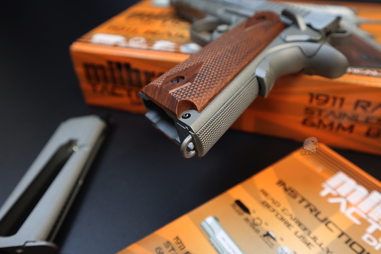 KWC MILBRO 1911鱼骨版银色CO2枪-1911经典战术手枪图6