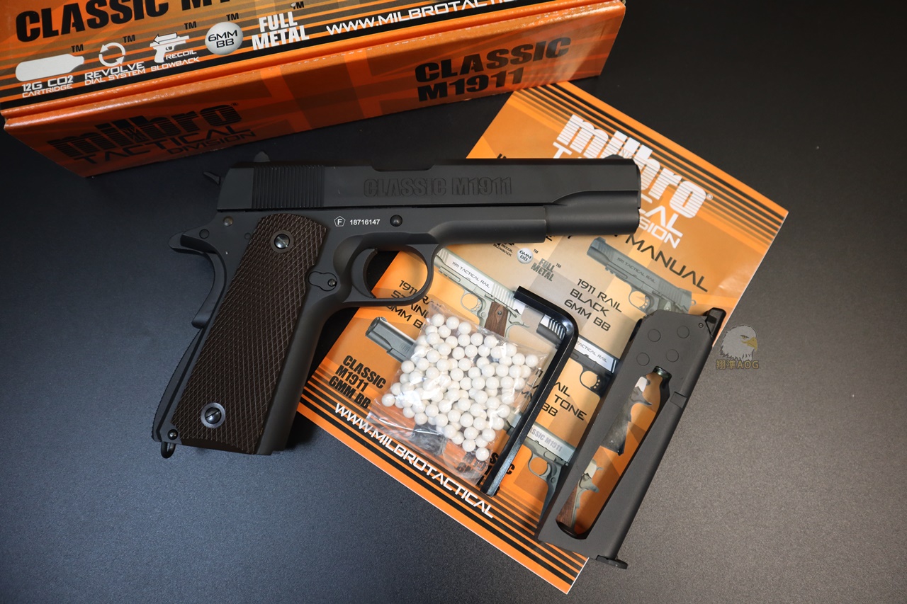 KWC MILBRO 1911黑CO2手枪-1911全金属小钢瓶手枪图2