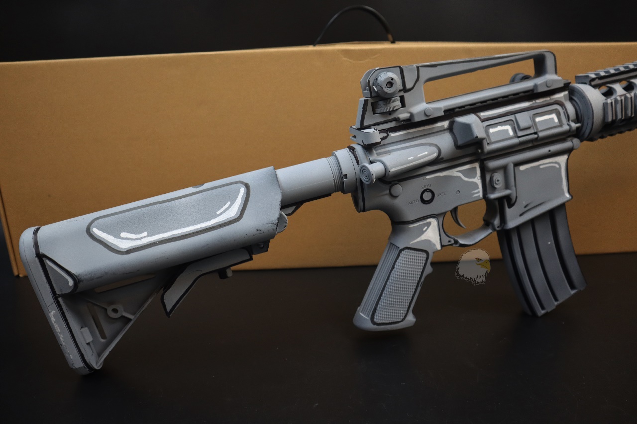 M4 RIS 2D动漫版BB枪-IGUN电动枪-M16AR18HK416电动步枪图7