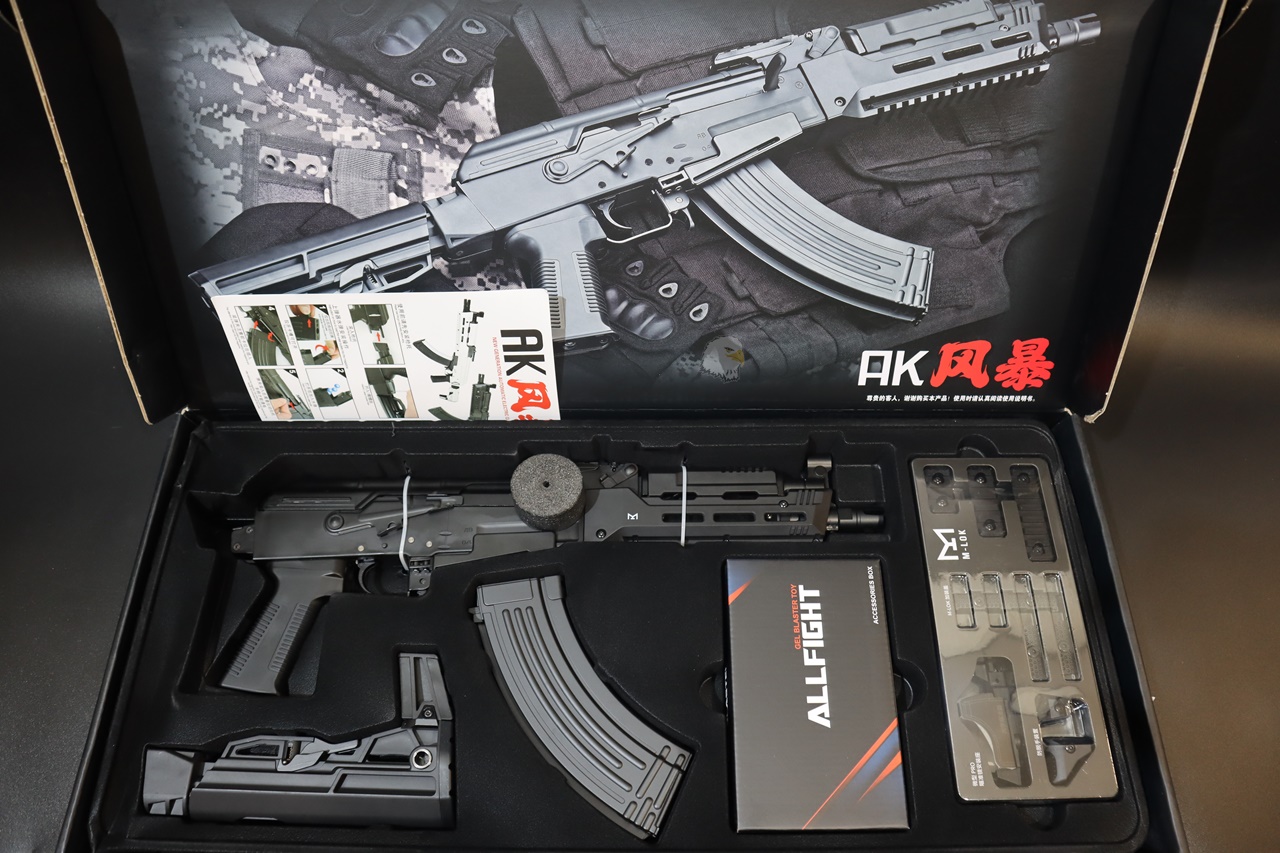 AK电动水弹枪特战版-Ak47/74u突击步枪黑/白风暴图21