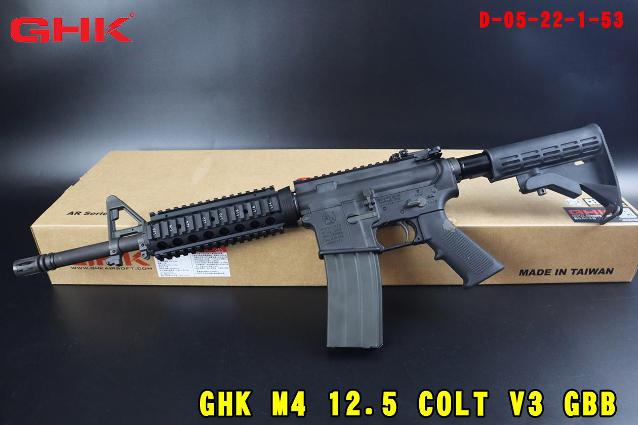 GHK M4-12.5-COLT-V3 GBB瓦斯枪-Colt小马授权瓦斯步枪图1