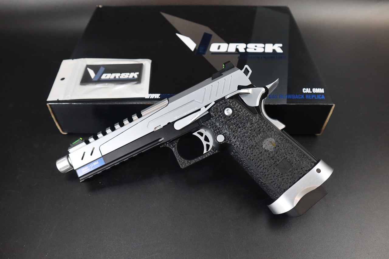 VORSK Hi-Capa 5.1S瓦斯手枪-Silver GBB 气动手枪-(黑.银)VGP-02-31瓦斯枪图2