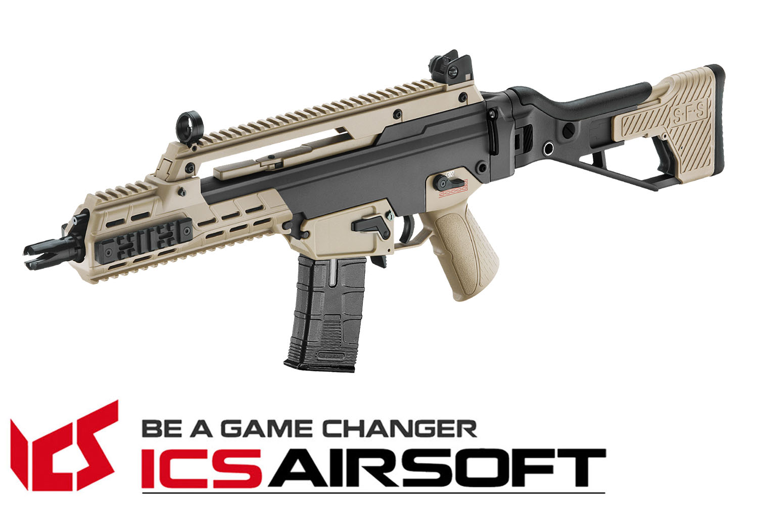 ICS(双色)电动步枪-AAR SFS狙击折叠托长枪-生存游戏电动枪图2