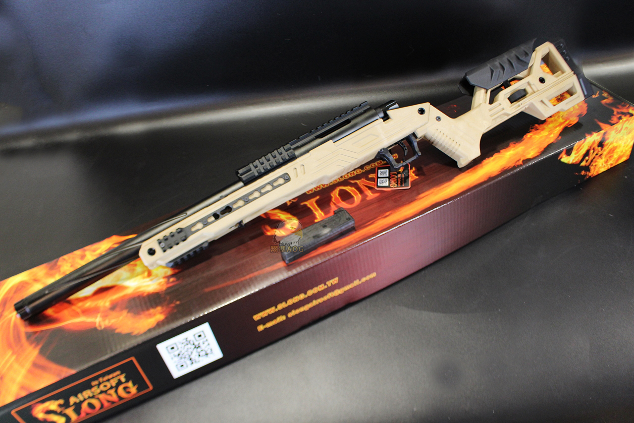 SLONG神龙(沙)短版战术手拉狙击枪-TSR-100 CQB TAN VSR空气狙击枪图5