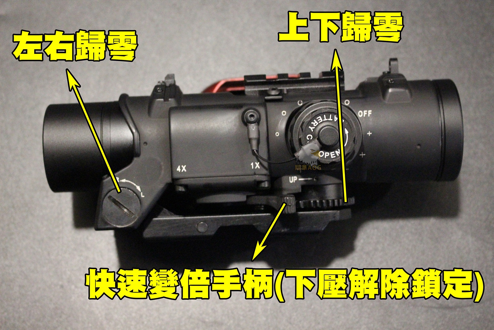 火车头1倍变4倍快速切换瞄镜-内红点狙击镜图3