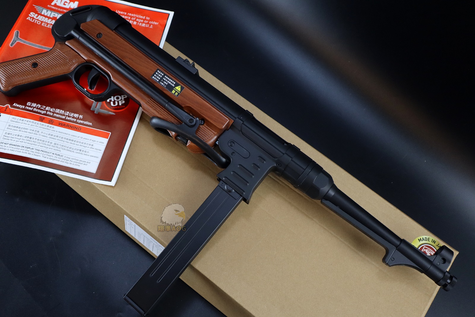 AGM MP40二战电动枪-Electric Airsoft SMG BK电动冲锋枪图4