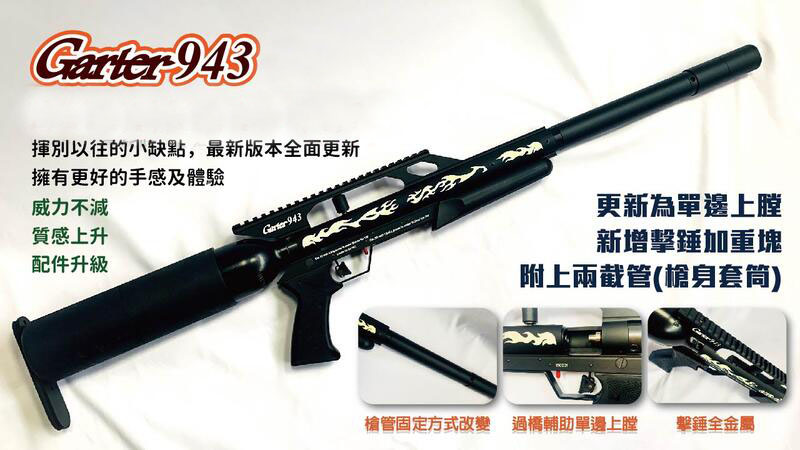 台制美秃最新版本卡特943高压气枪 5.5mm/6.35mm/7.62mm PCP空气枪图6