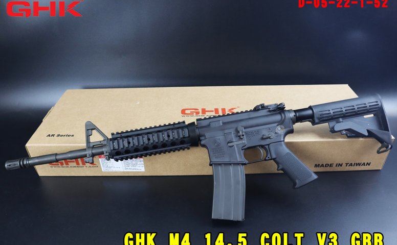 GHK瓦斯步枪 M4 14.5 COLT V3 GBB Colt小马授权瓦斯步枪 D-05-22-1-52