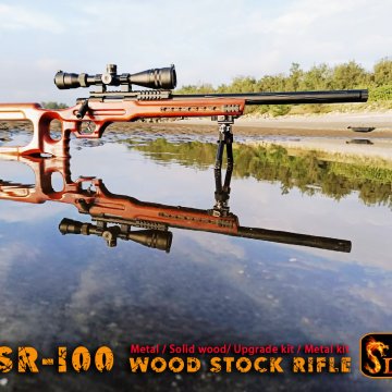 SLONG神龙全金属实木托狙击枪 165M/s【僵尸版】手拉狙击枪 WSR-I00 WOOD STOCK RIFLE-100