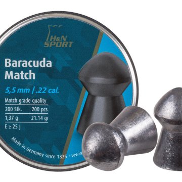 H&N Baracuda Match .22口径铅弹（5.51 毫米） 21.14格令圆头200支
