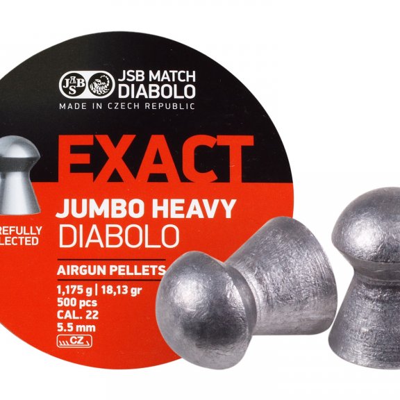 JSB Match Diabolo Exact Jumbo Heavy.22铅弹 口径18.13格令圆顶500支