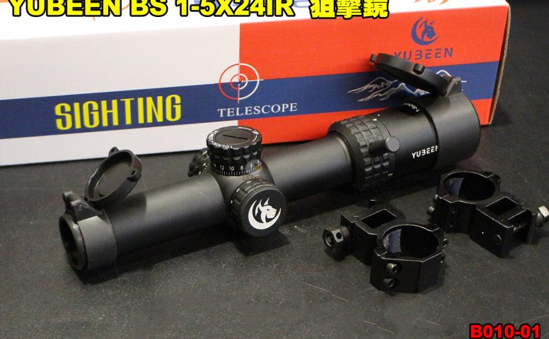 YUBEEN BS 1-5X24IR狙击镜 步枪侧调焦防震倍镜 B010-01