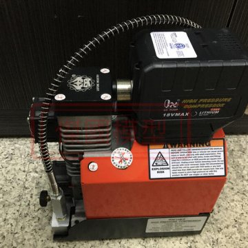 便携锂电池式PCP高压打气机-总重6.7kg/可打4500PSI/30MPA/电池充电110V及可