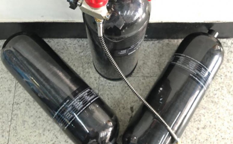 户外必备PCP高压气瓶 6.8L 30MPA 碳纤维高压气瓶 便携高压瓶